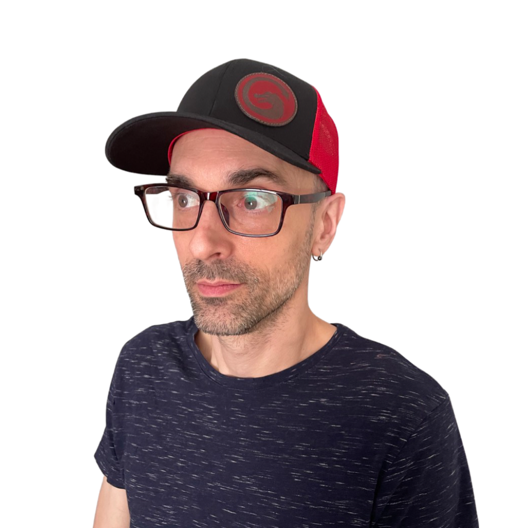 LightBurn hat with leather patch