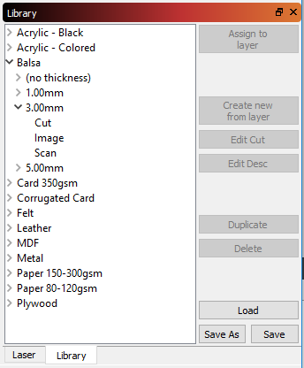 Lightburn Software Library LightBurn V0.5.14 : Material Library, Newsprint dither, and more ...