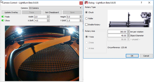 LightBurn v0.6.05: Rotary Support, Workspace Camera, color-matched imports, and Inch mode